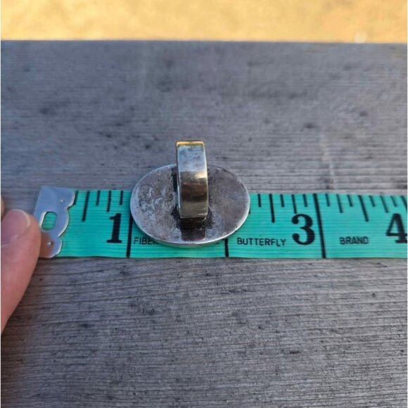 Large Sterling Silver Filigree Ring Southwestern Boho Style Heavy Solid Silver - Picture 8 of 10